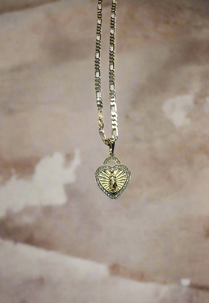 Gold plated Virgin Mary necklace