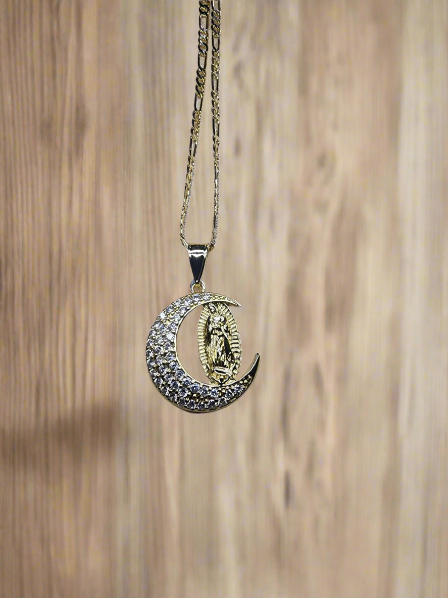 Gold plated Virgin Mary necklace