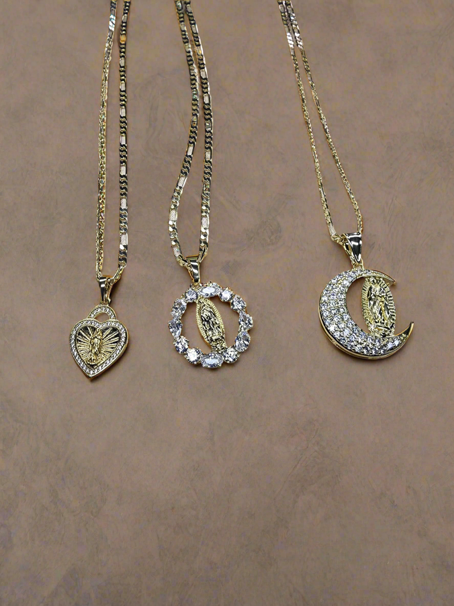 Gold plated Virgin Mary necklace