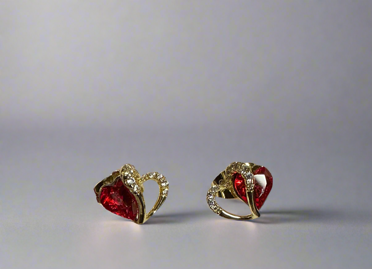 Ruby Golden Earrings
