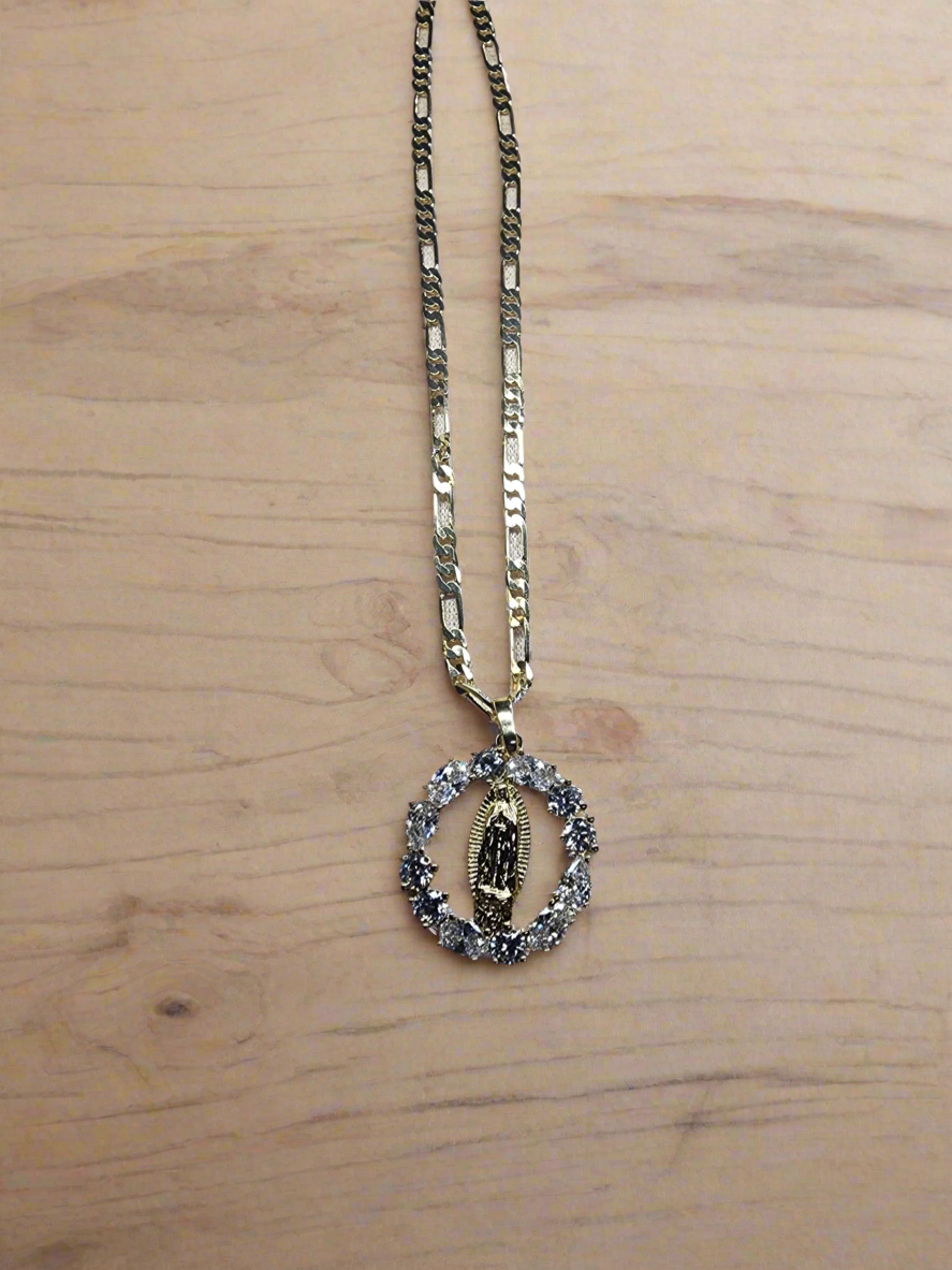 Gold plated Virgin Mary necklace